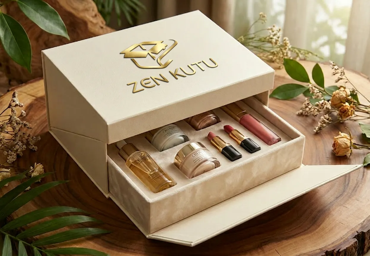 ZKOK-001 Çok Bölmeli Kozmetik Seti Sıvama Kutusu — Krem